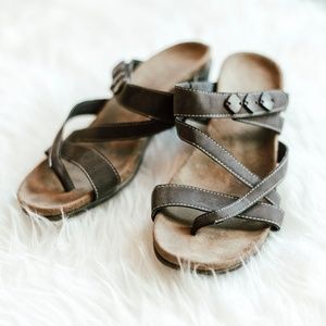 brown beaded sandals